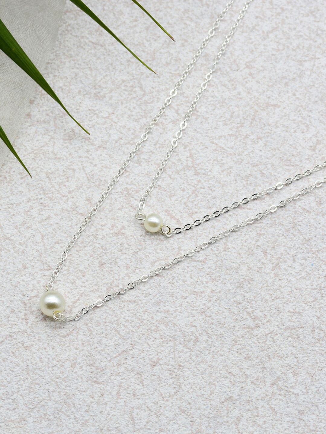 

JOKER & WITCH Silver-Toned & White Layered Necklace