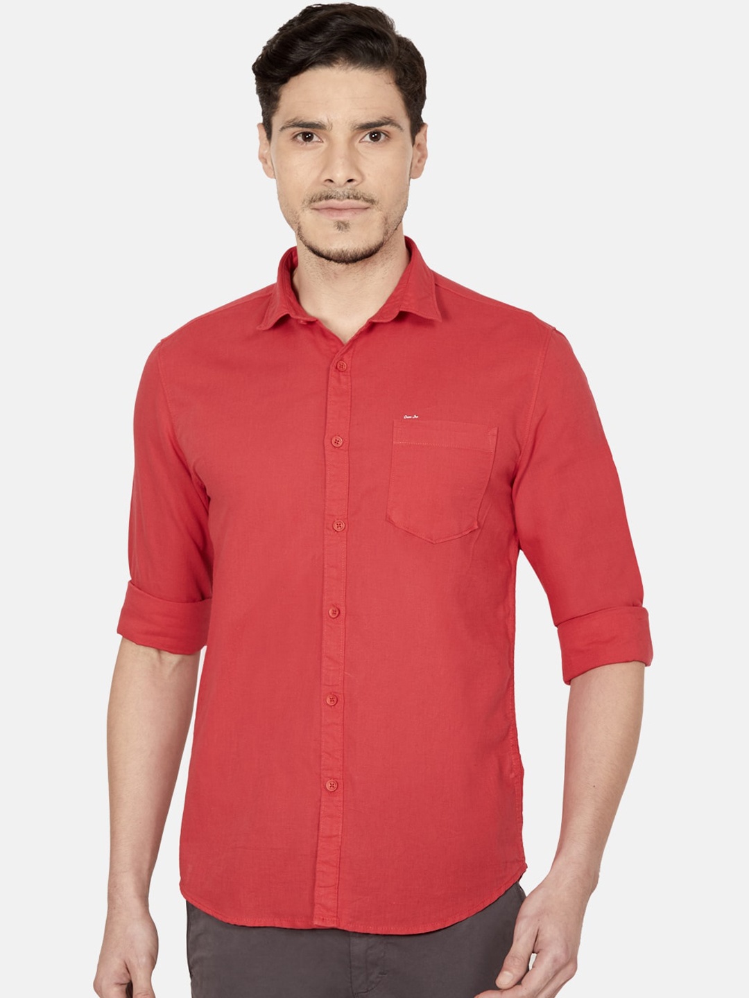 

Oxemberg Men Red Slim Fit Casual Shirt
