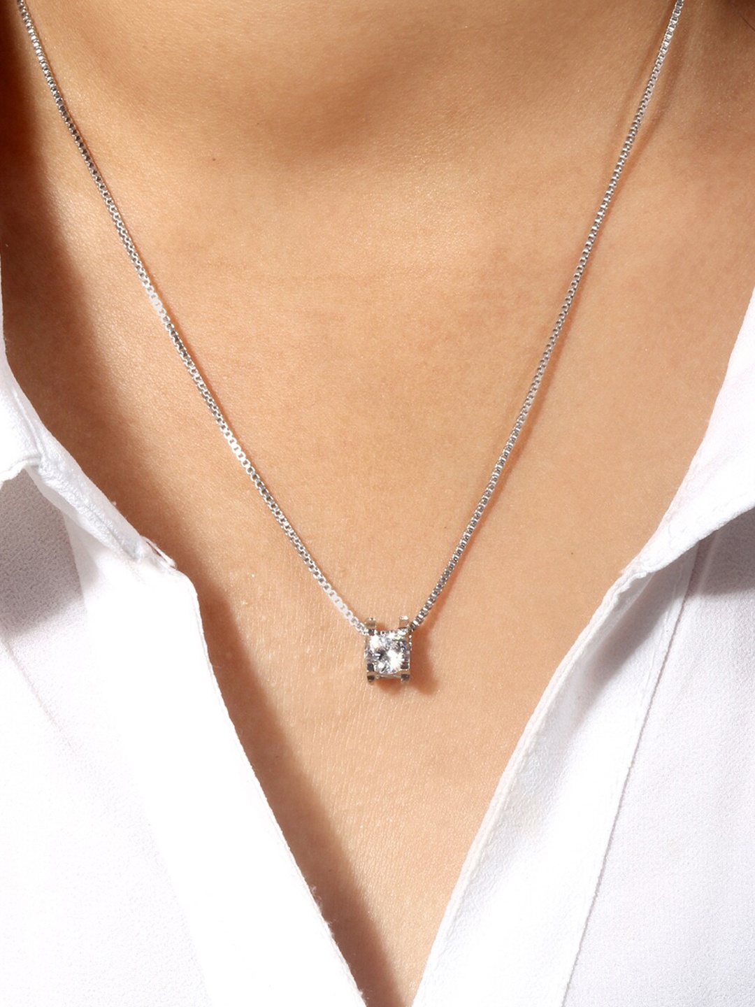 

JOKER & WITCH Silver-Toned Rhinestone Charm Chain