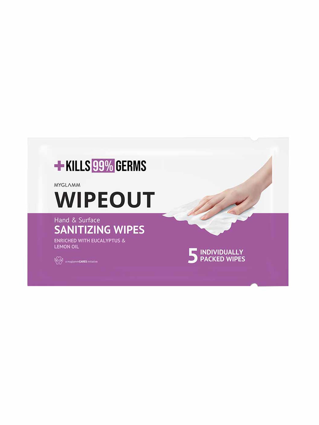 

MyGlamm WIPEOUT Sanitizing Wipes - Set Of 5, White