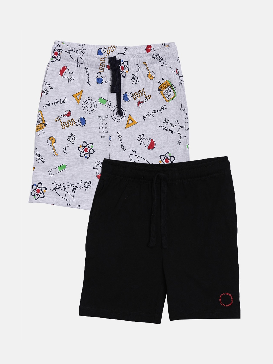 

3PIN Boys Grey Printed Mid-Rise Regular Shorts