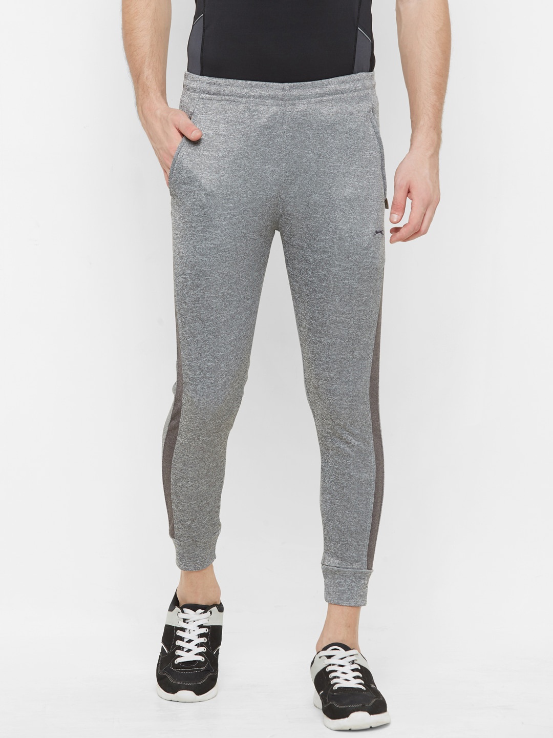 Black Panther Men Grey Solid Slim-Fit Track Pants