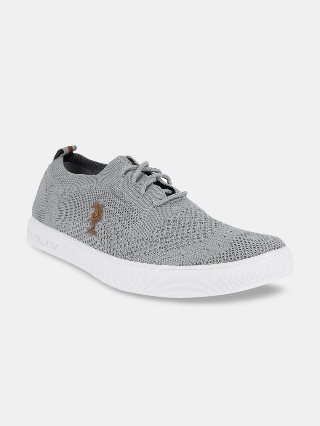 

U S Polo Assn Men Grey Woven Design Sneakers