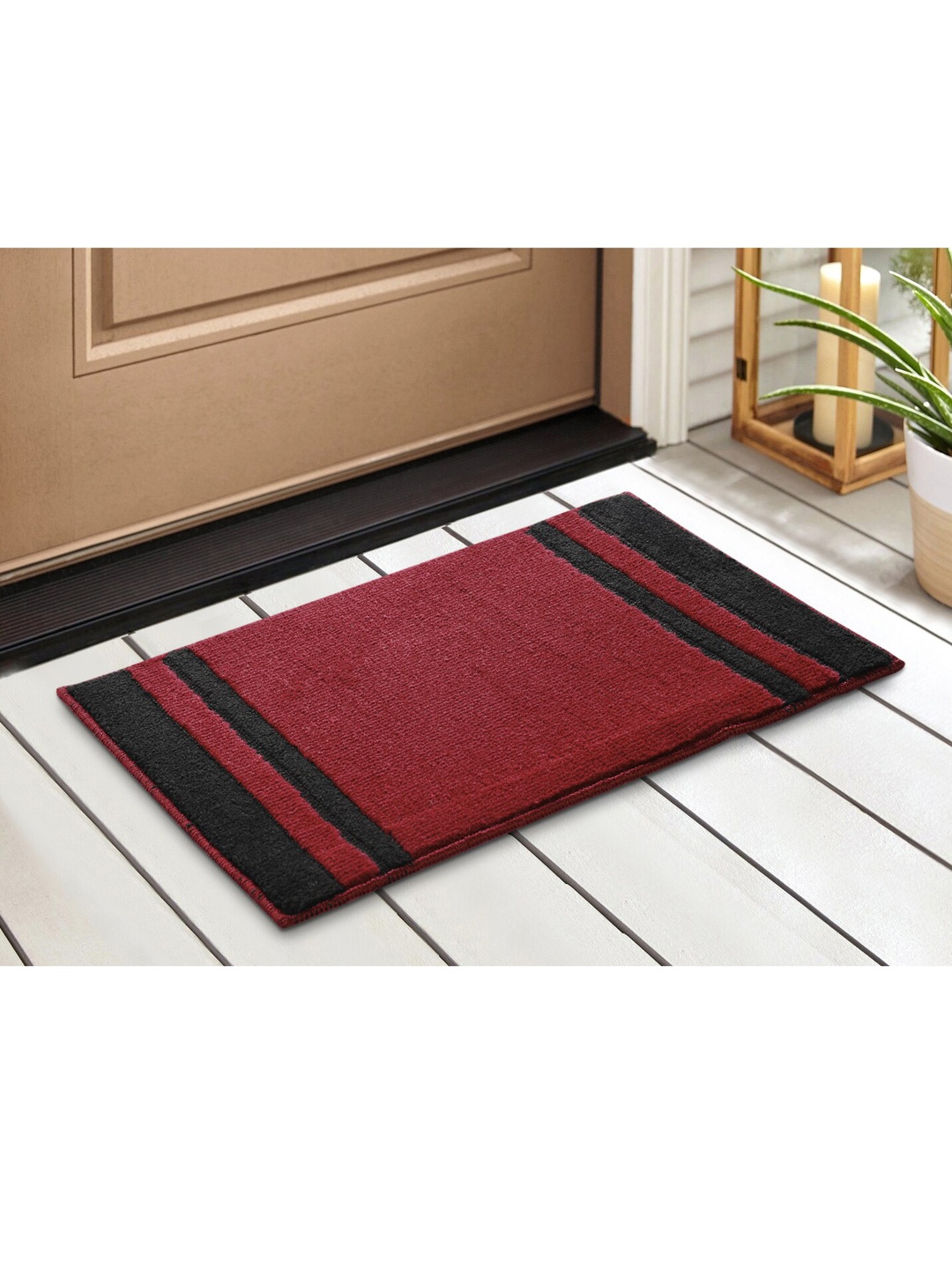 

Saral Home Maroon & Black Printed Cotton Anti-Skid Doormats