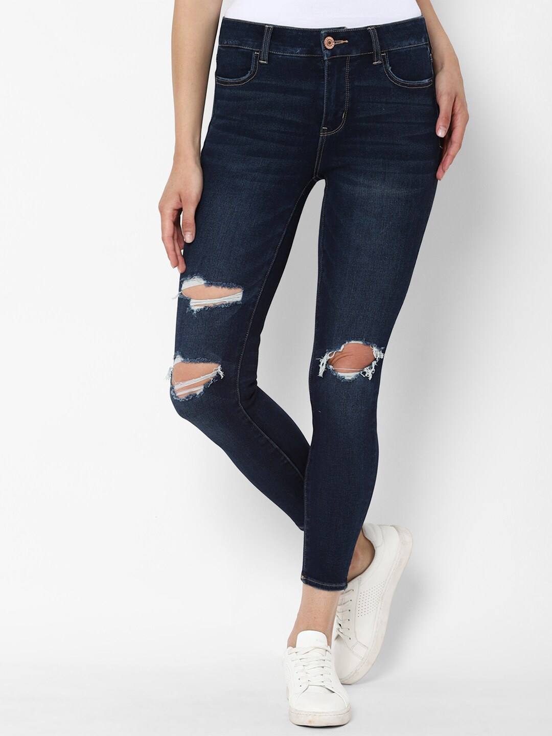 

AMERICAN EAGLE OUTFITTERS Women Blue Solid Jeggings