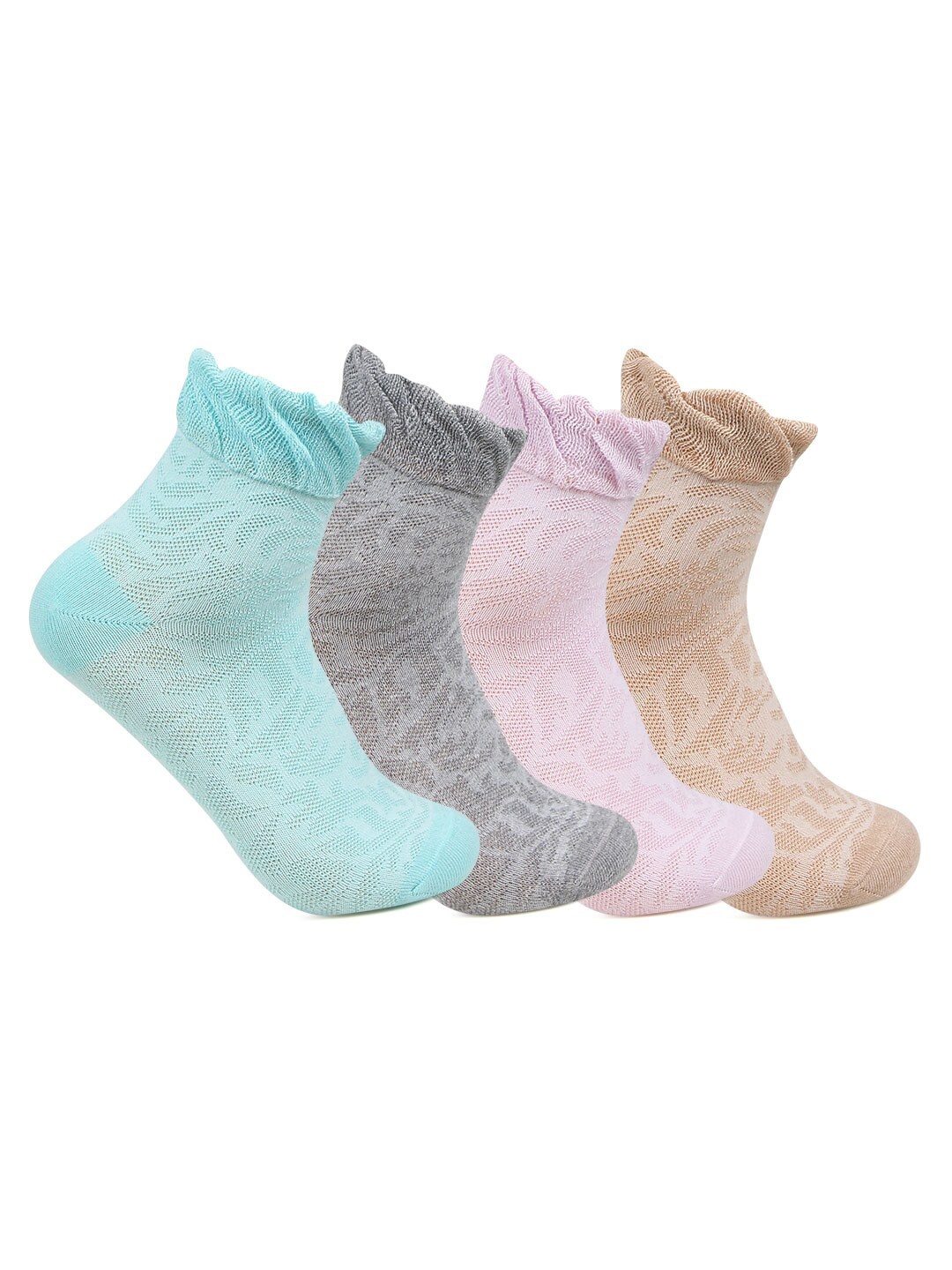 

Bonjour Women Pack Of 4 Assorted Ankle-Length Socks