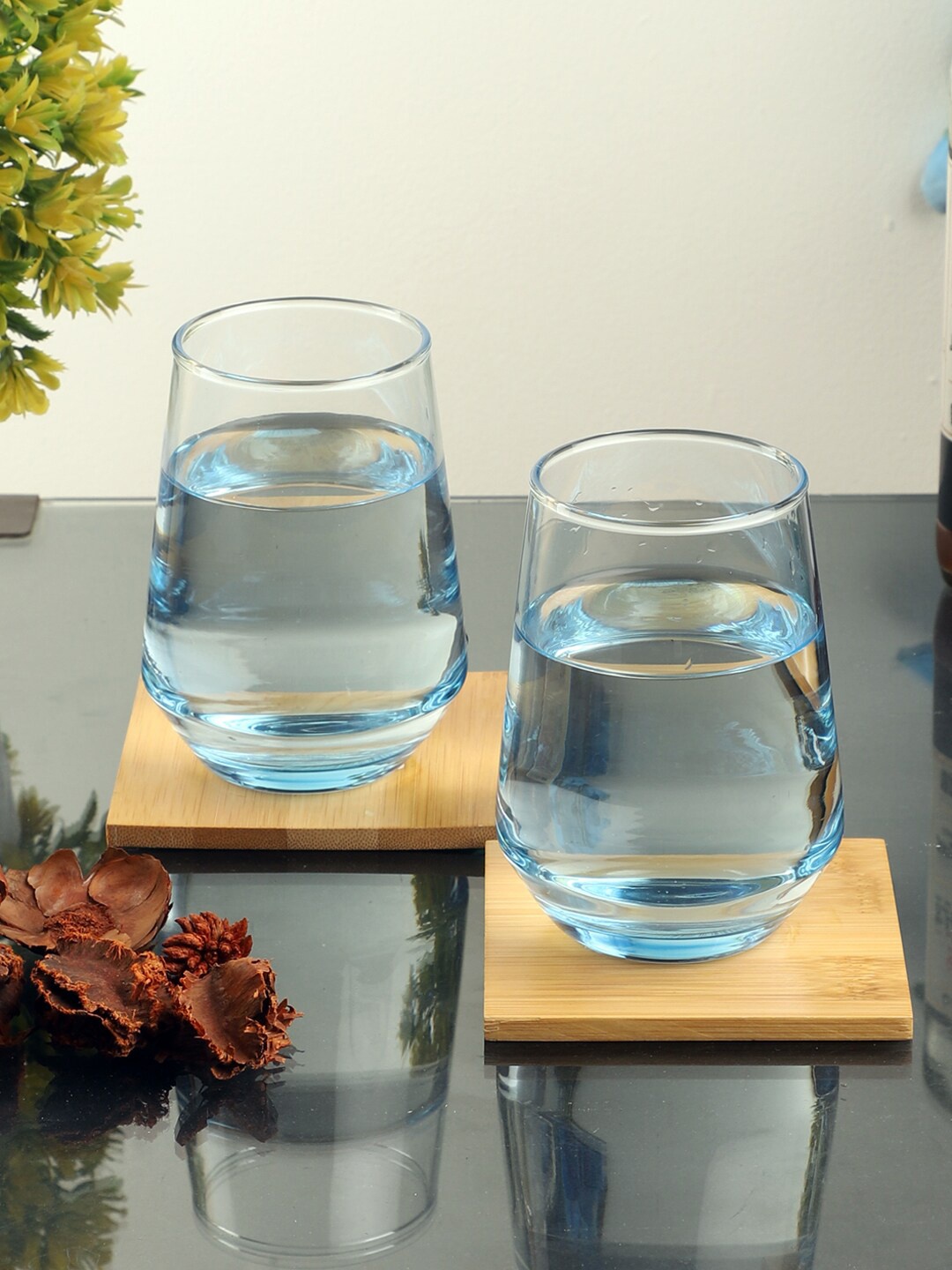 

ceradeco Set Of 6 Transparent Long Oval-Shaped Water Juice Glass 390Ml
