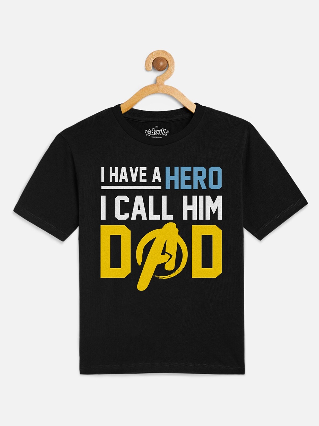 

Kids Ville Boys Black Avengers Printed Cotton Pure Cotton T-shirt