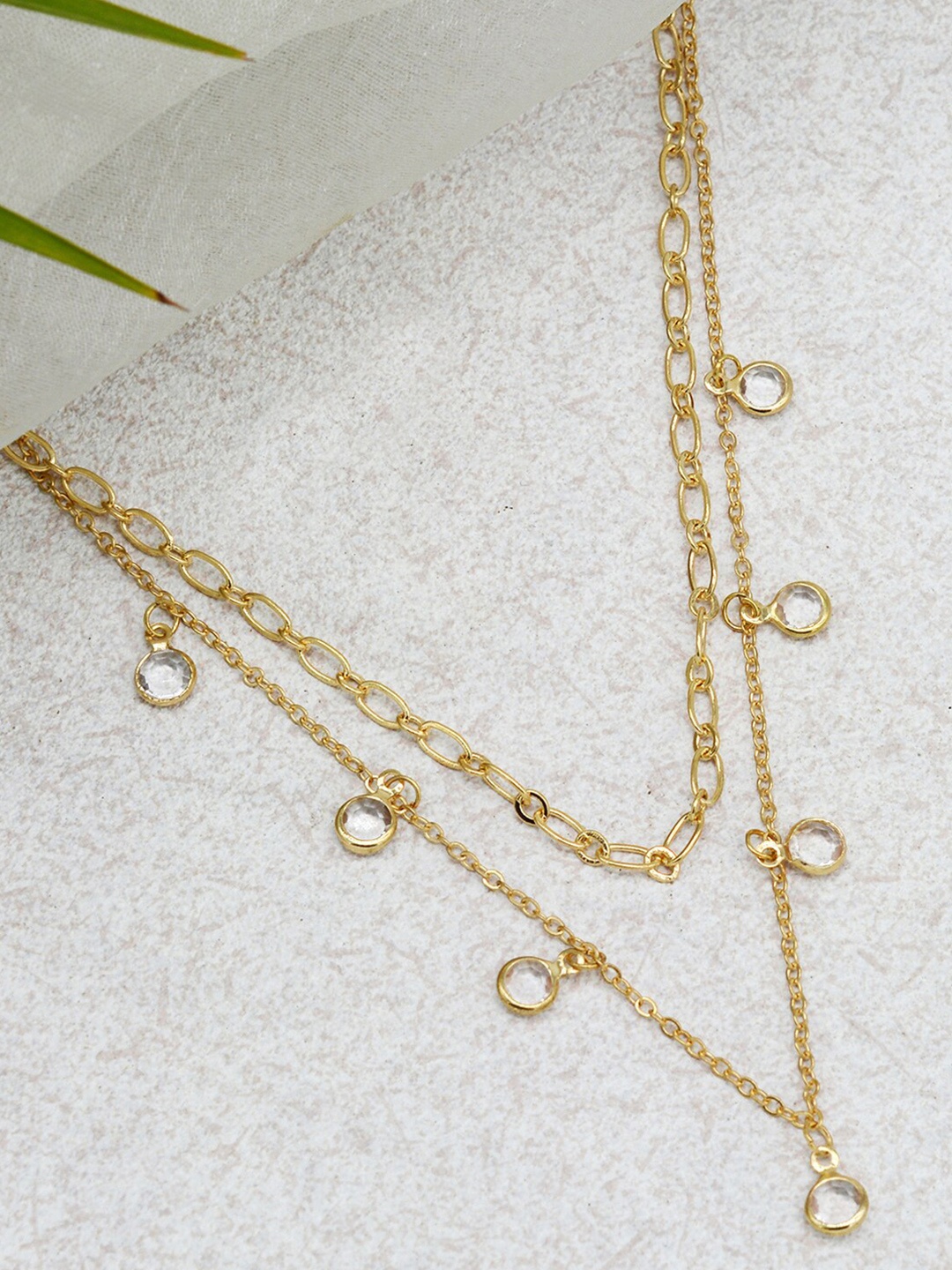 

JOKER & WITCH Gold-Toned & White Layered Chain