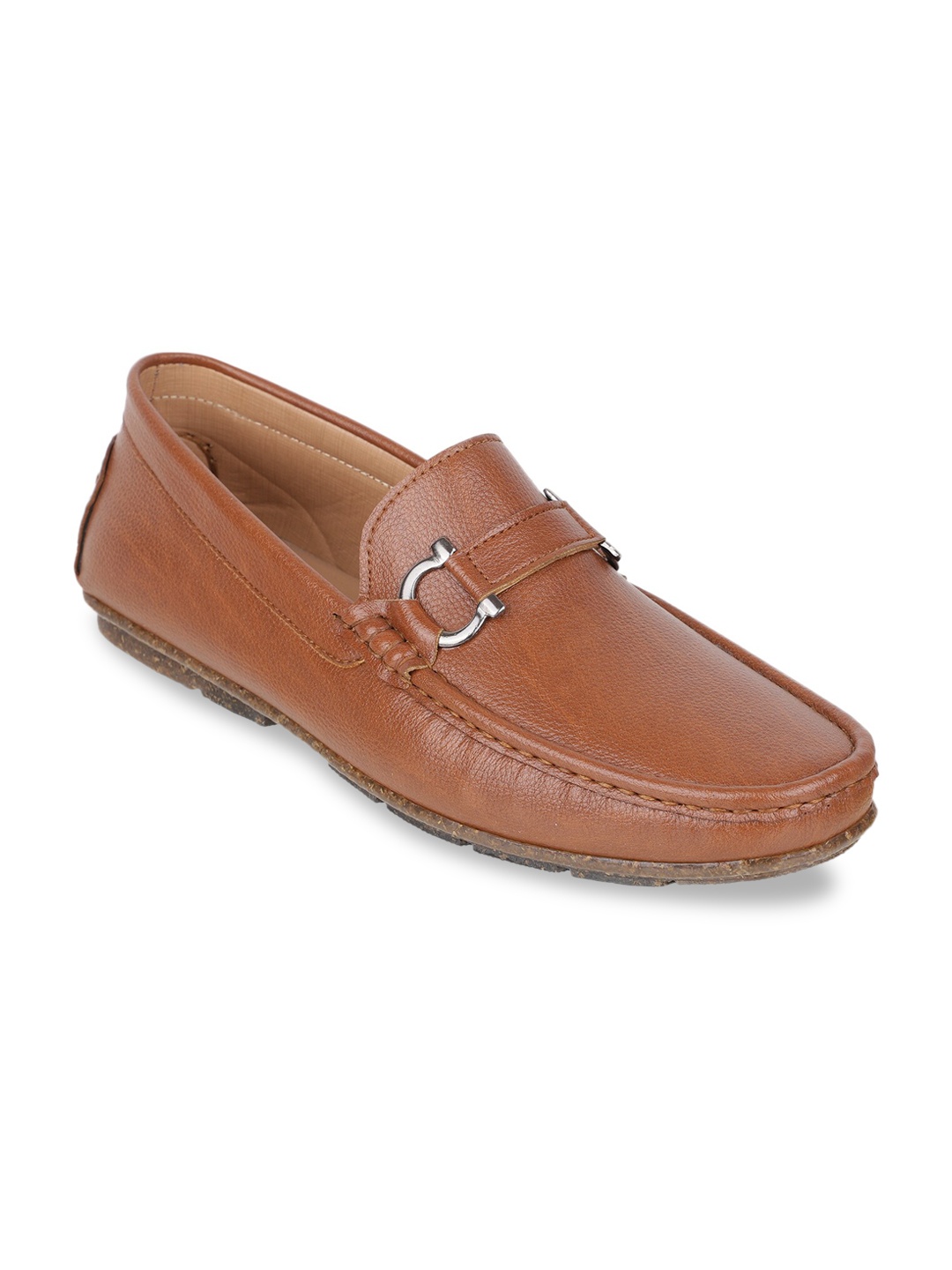 

Carlton London Men Tan BrownTextured Loafers