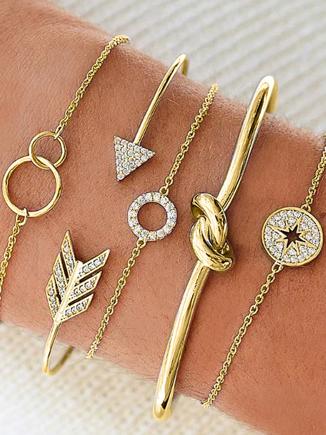

JOKER & WITCH Women Gold-Toned & Silver-Toned Armlet Bracelet