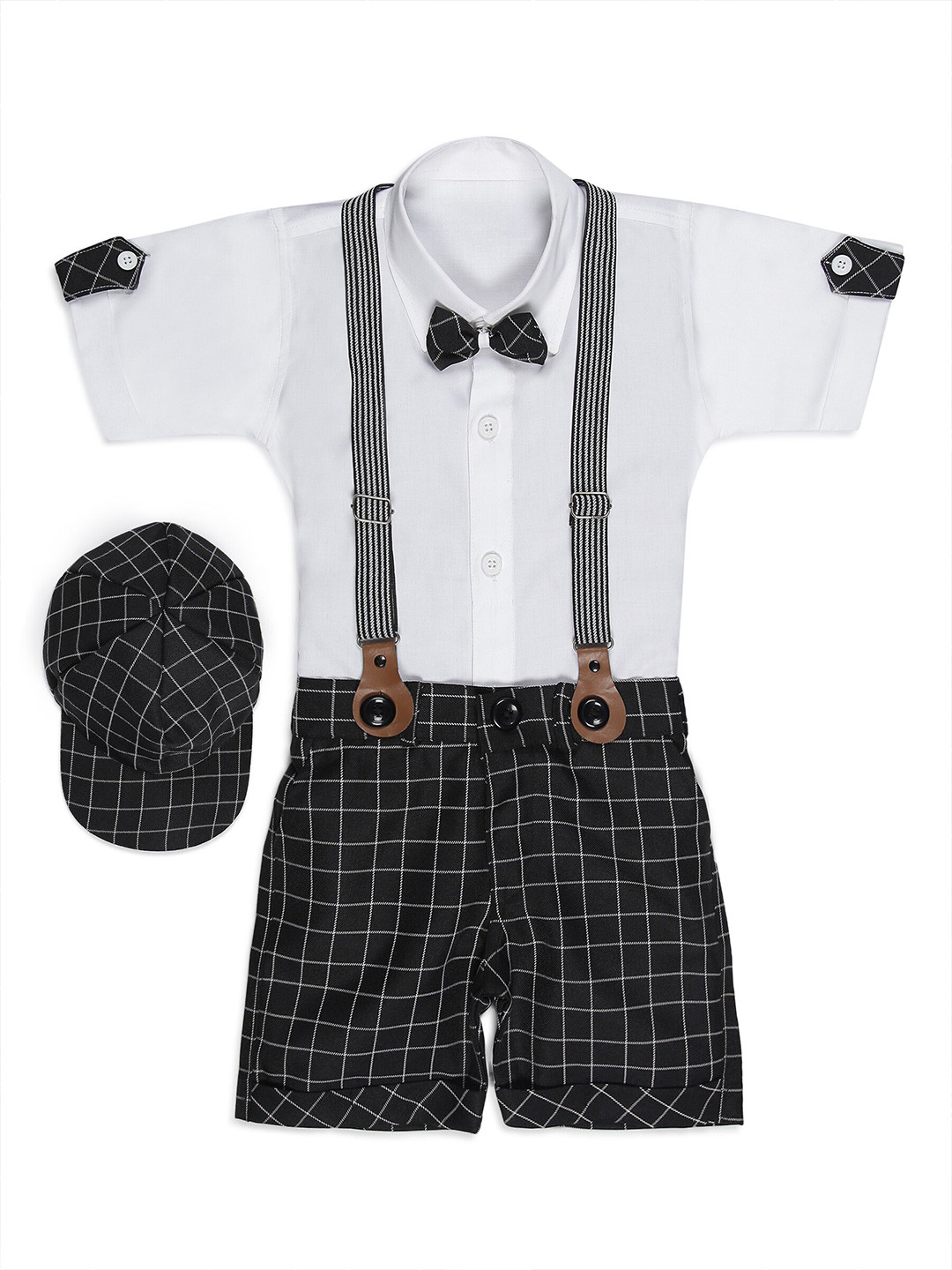 

Aj DEZInES Boys Black & White Shirt with Shorts