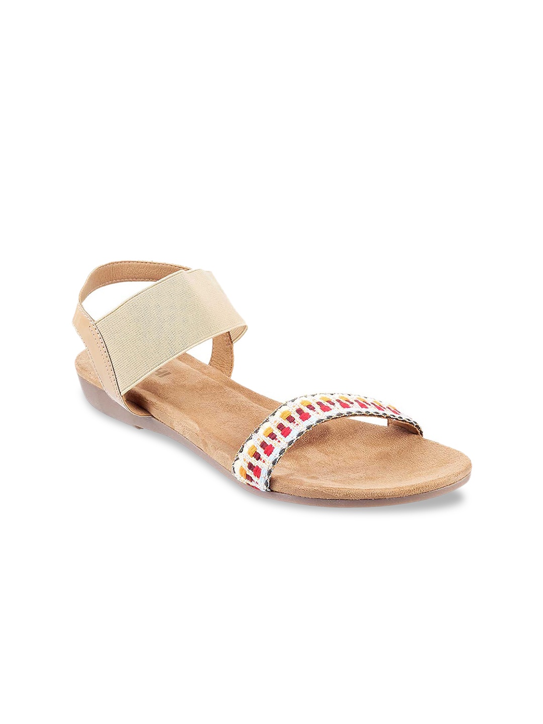 

Mochi Women Beige Open Toe Flats