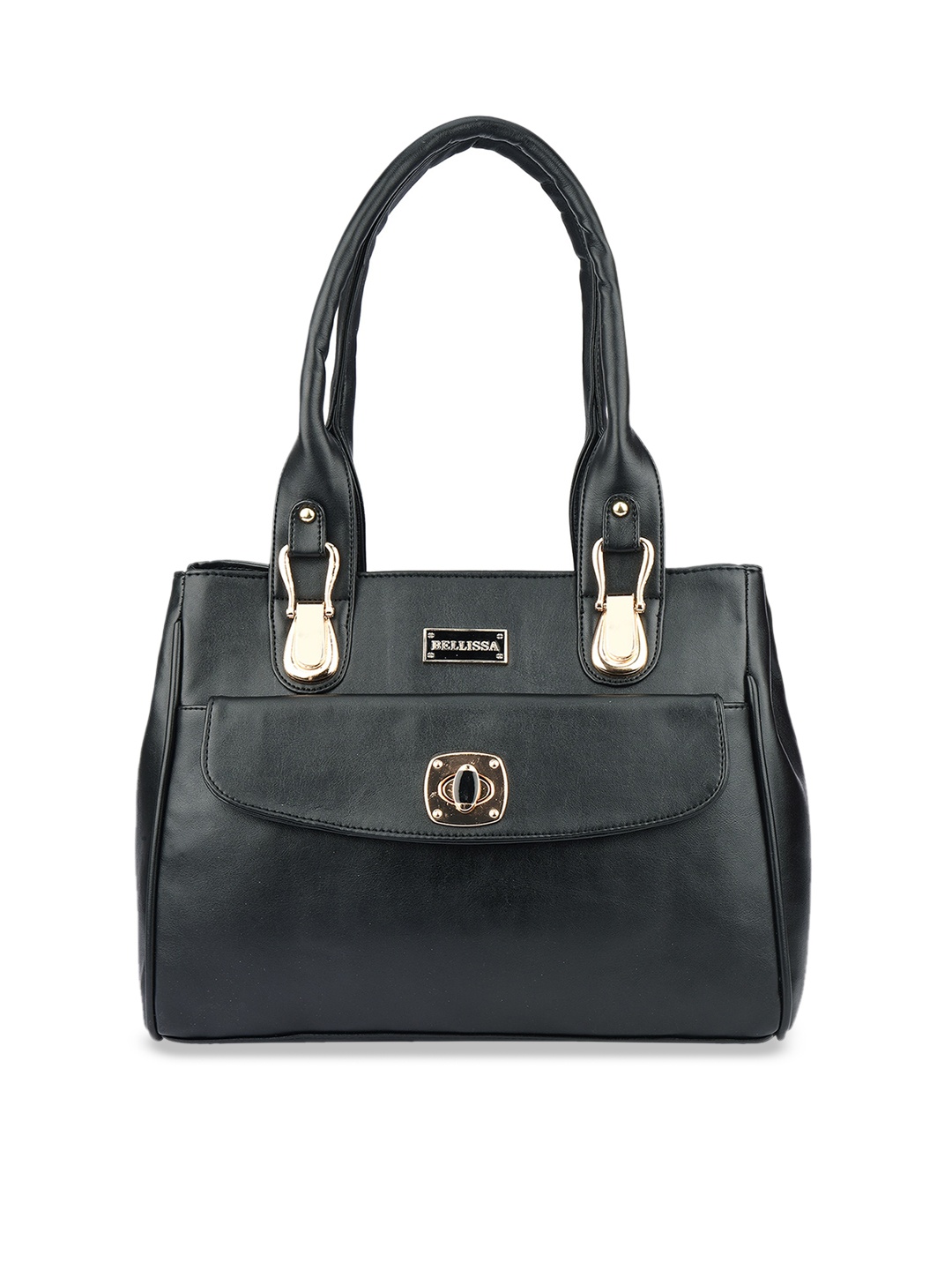 Bellissa Black PU Structured Handheld Bag