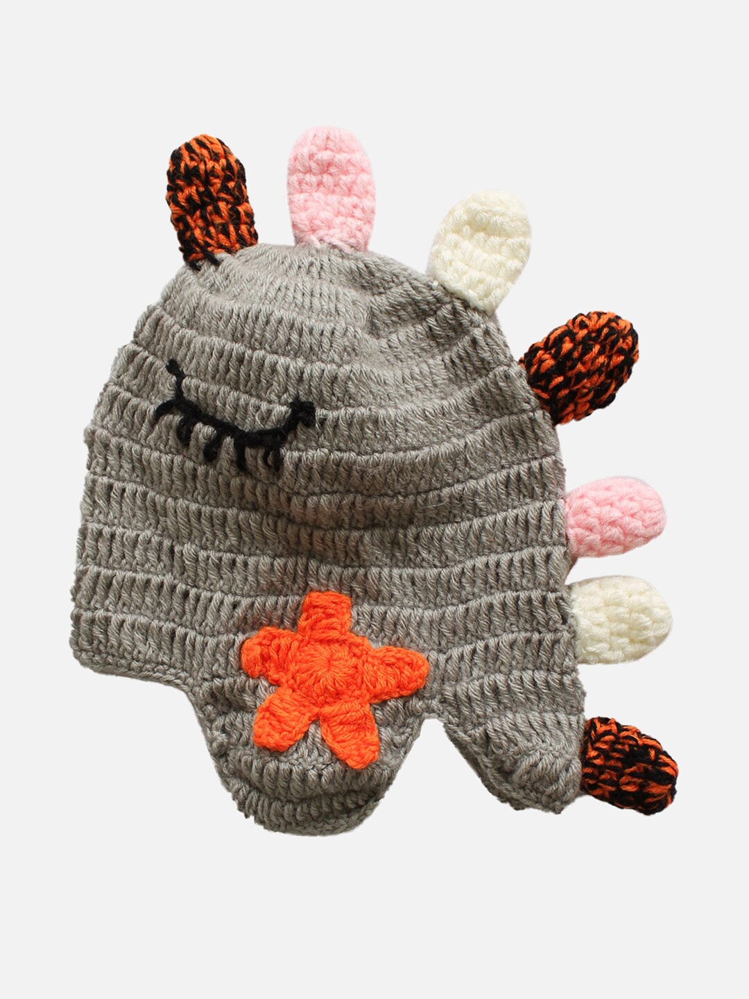 

Woonie Kids Grey & Orange Woolen Beanie