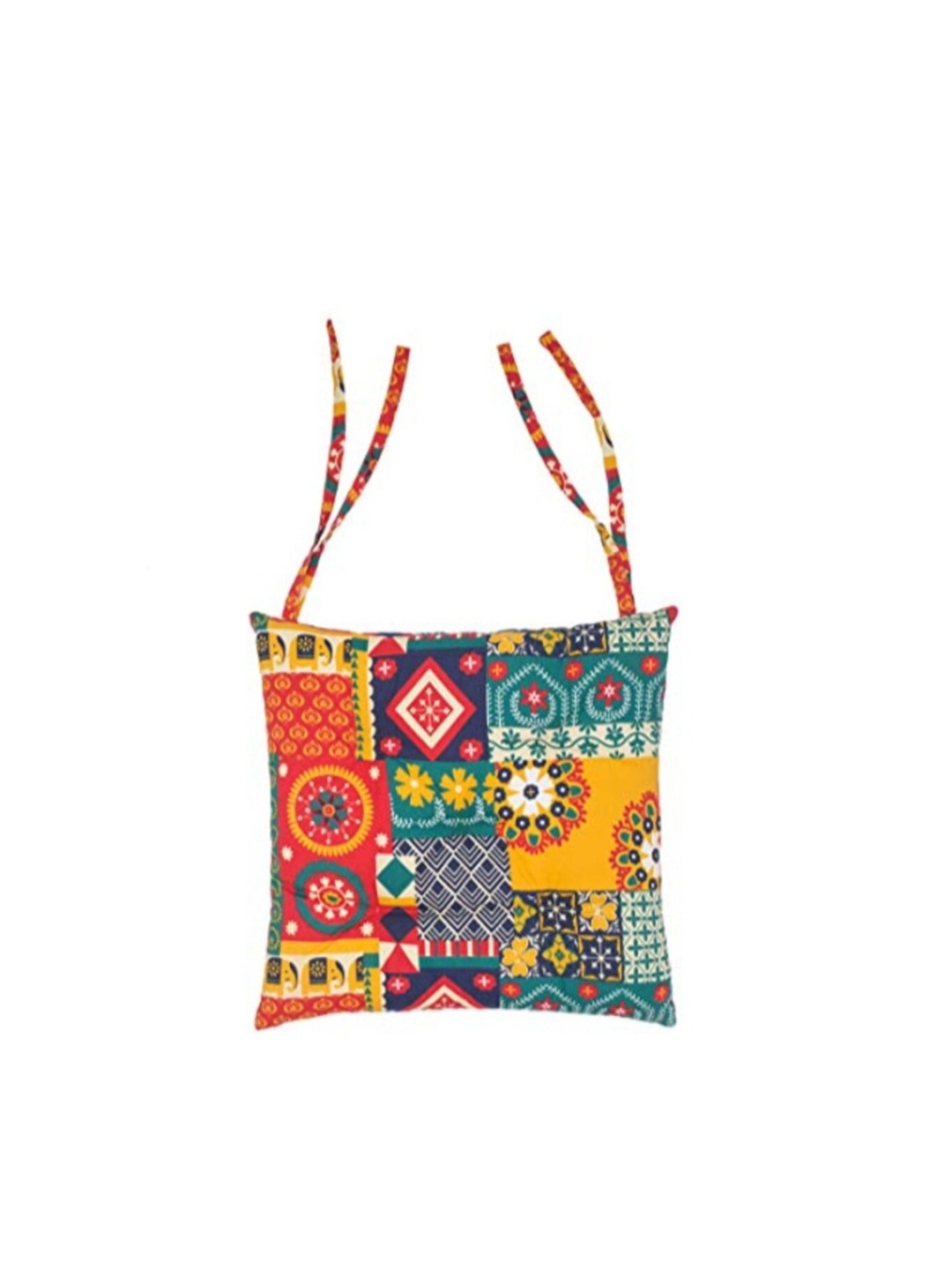 

Chumbak Orange & Yellow Printed Cotton Floral Swirls Seat Cushion
