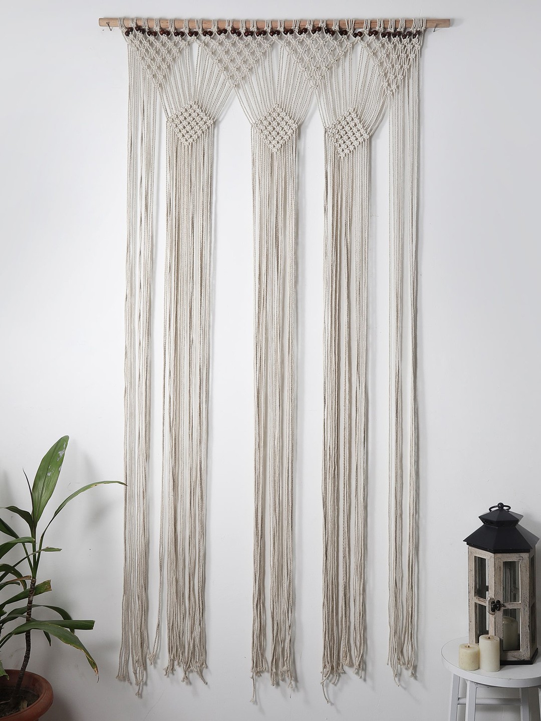 

The Decor Mart Cotton Macrame Off White Curtains