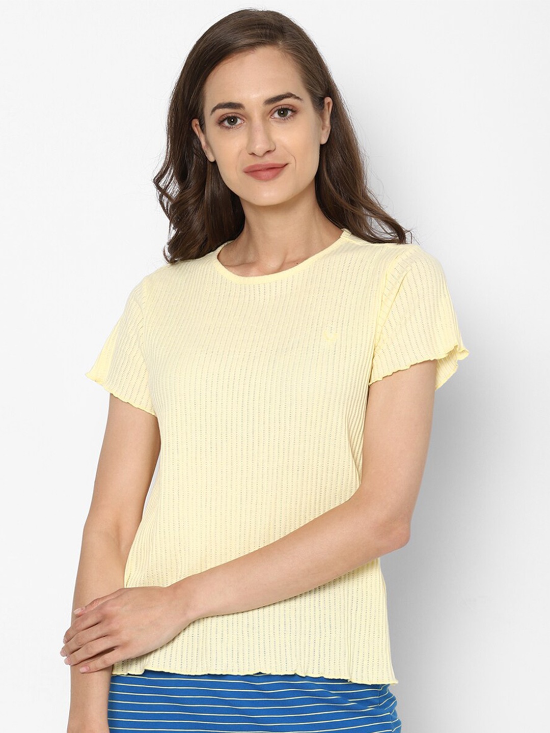 

Allen Solly Woman Yellow Pure Cotton T-shirt