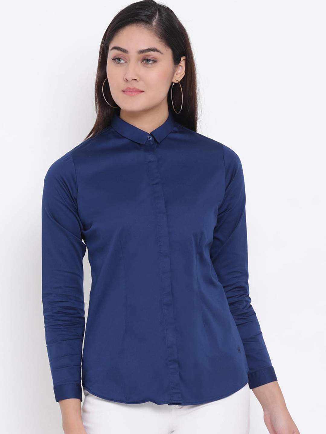 

Crimsoune Club Women Blue Slim Fit Casual Shirt