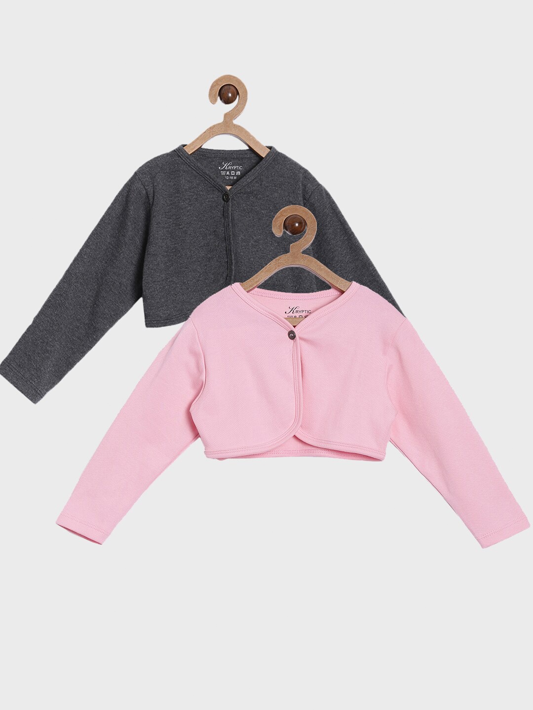 

Kryptic Girls Charcoal & Pink Pack of 2 Shrug