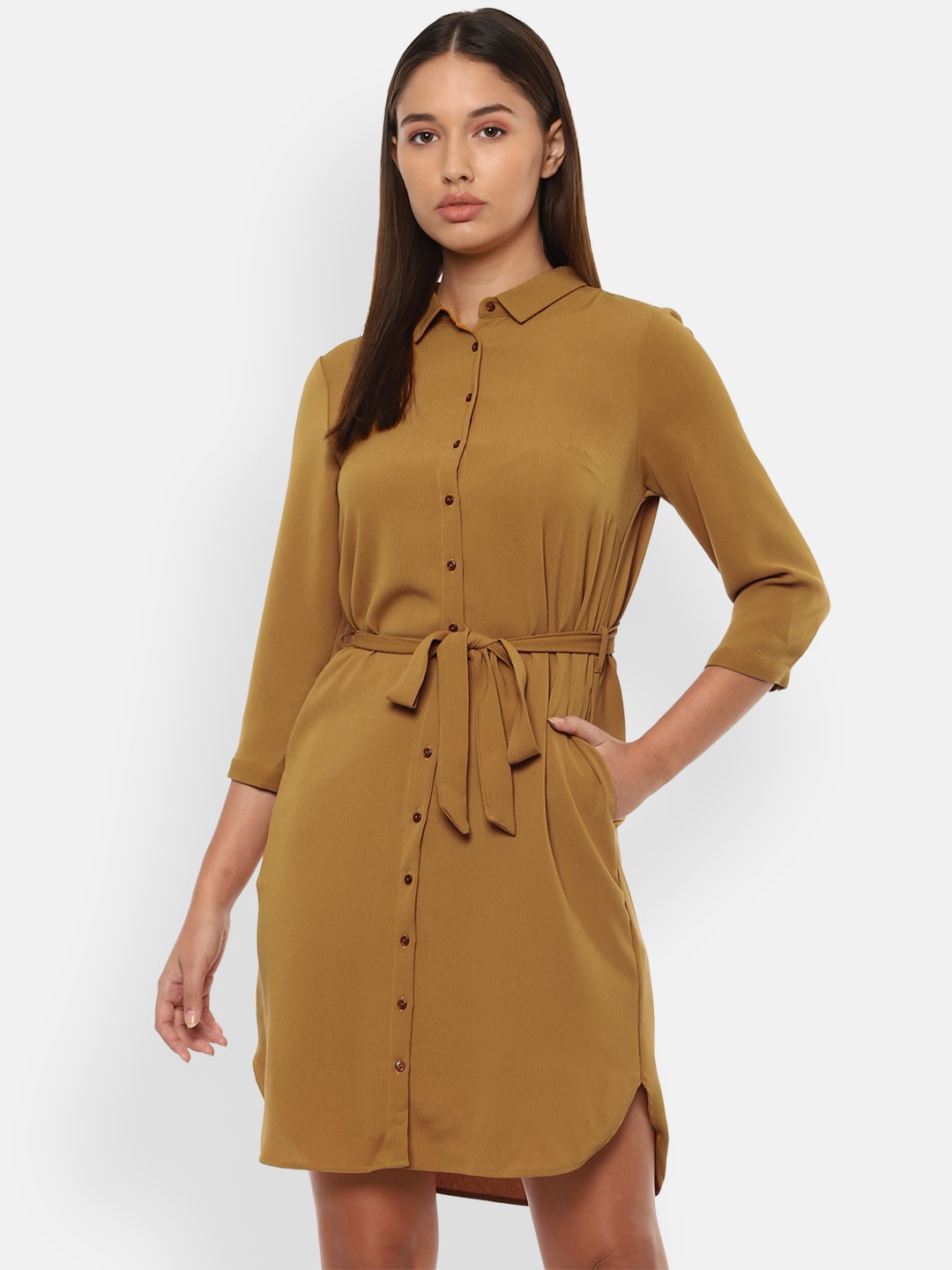 

Van Heusen Woman Women Khaki Shirt Dress