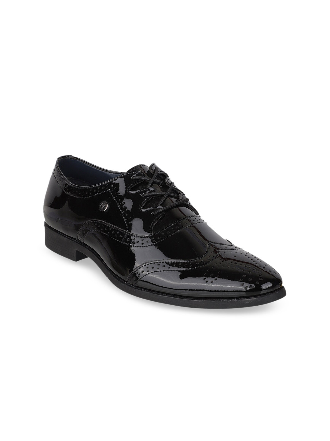 

Carlton London Men Black Perforations Brogues