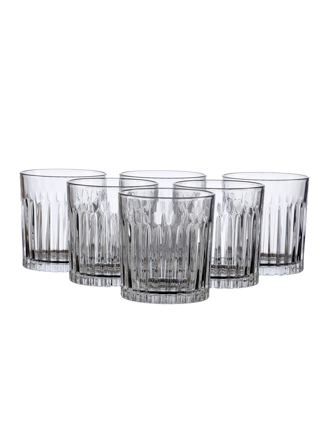 

ceradeco Set Of 6 Transparent Textured Whisky Glasses