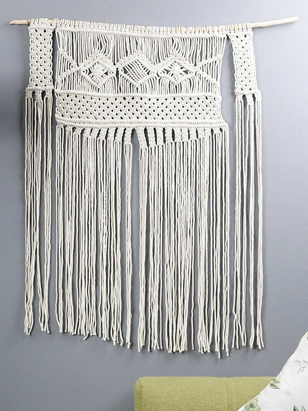 

The Decor Mart Off White Handcrafted Bohemian Macrame Wall Decor