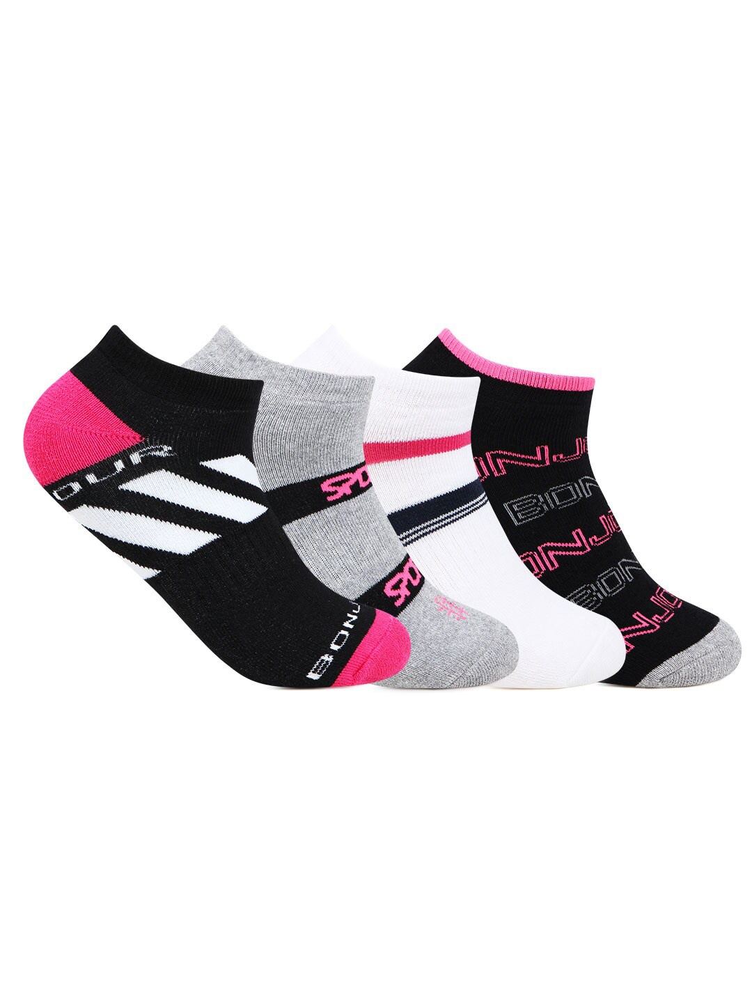 

Bonjour Women Pack Of 4 Assorted Ankle-Length Socks