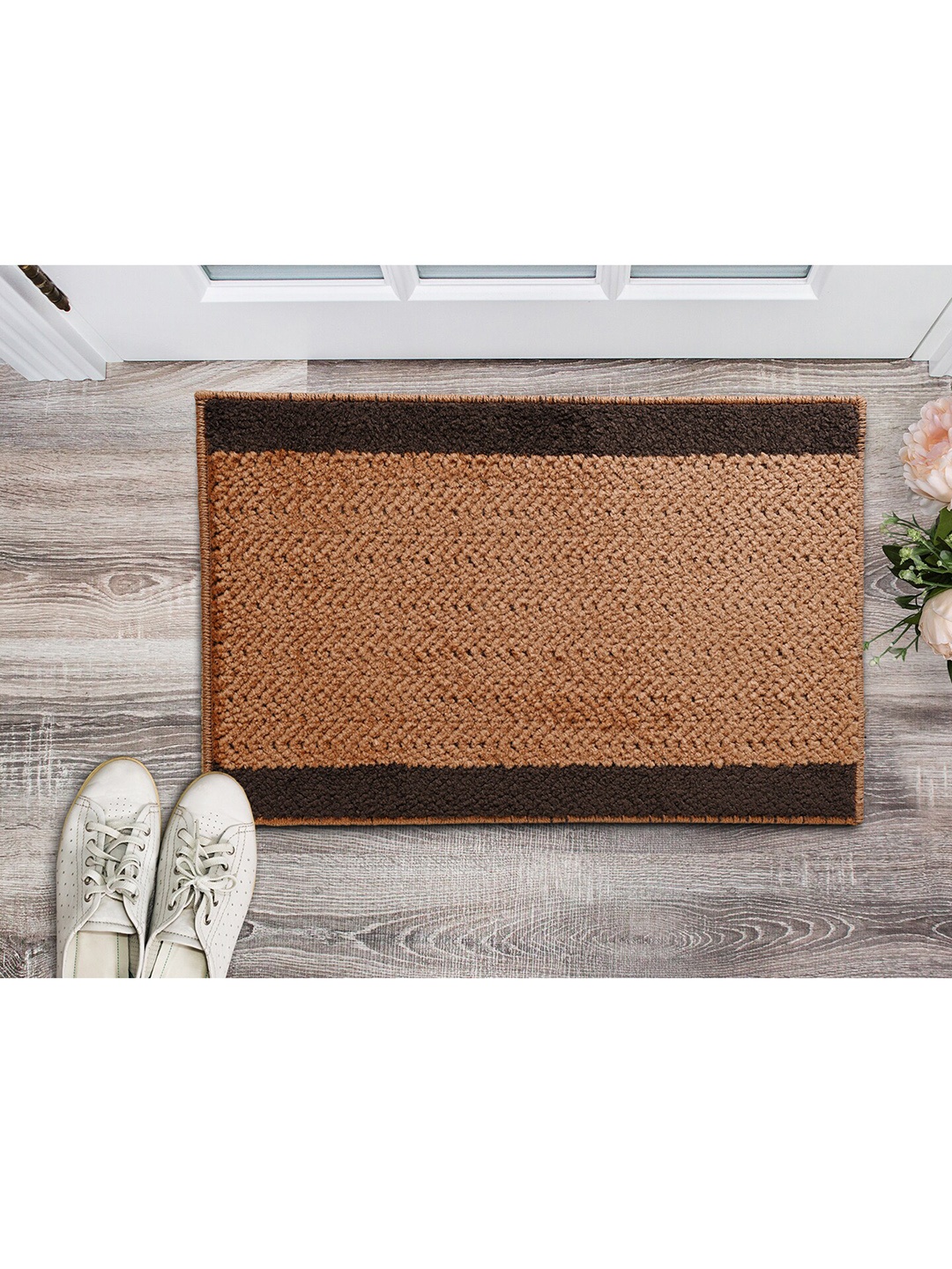 

Saral Home Set Of 2 Beige Solid Cotton Rectangular Anti-Skid Doormats