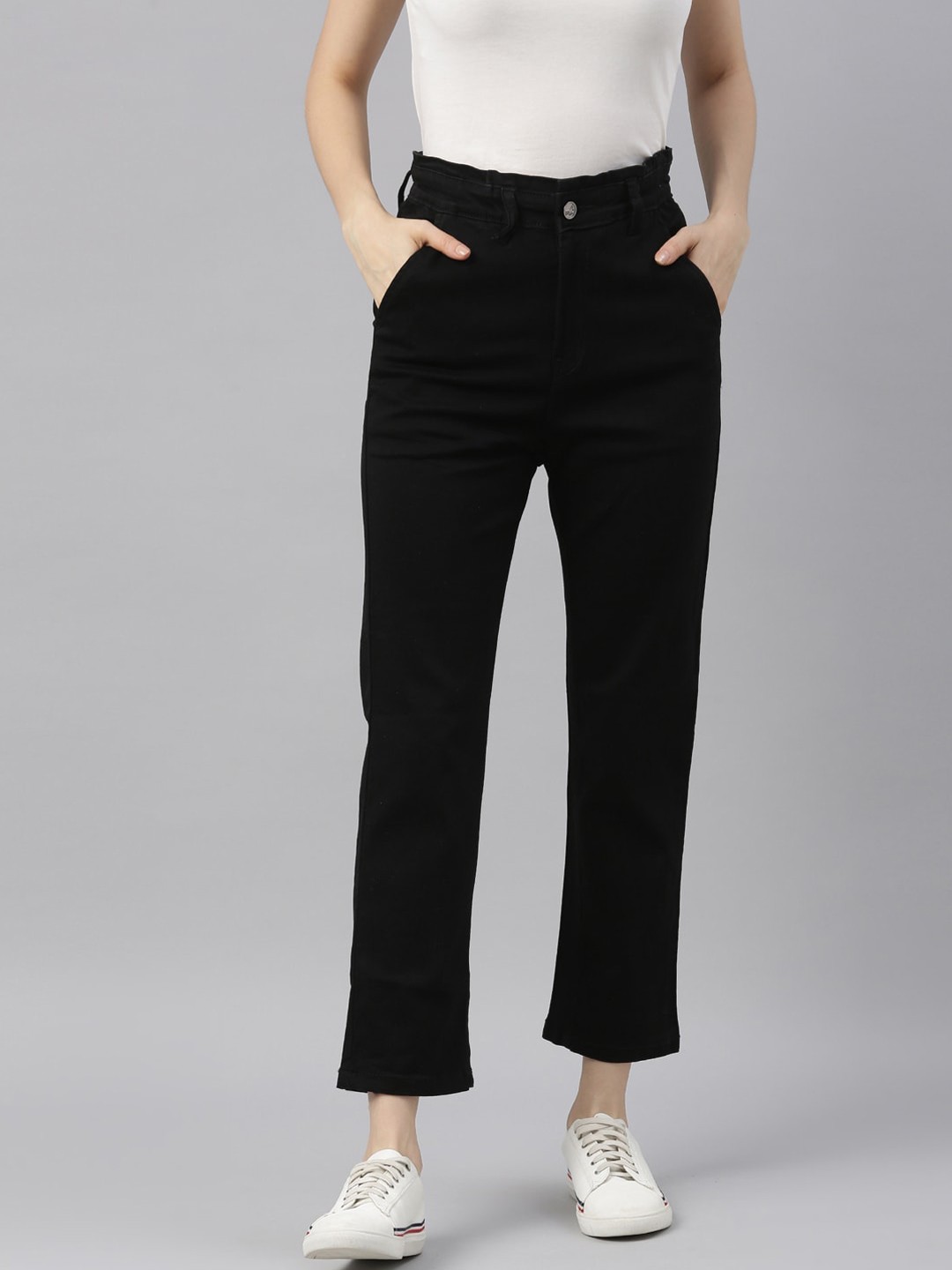 

ZHEIA Women Black High-Rise Jeans