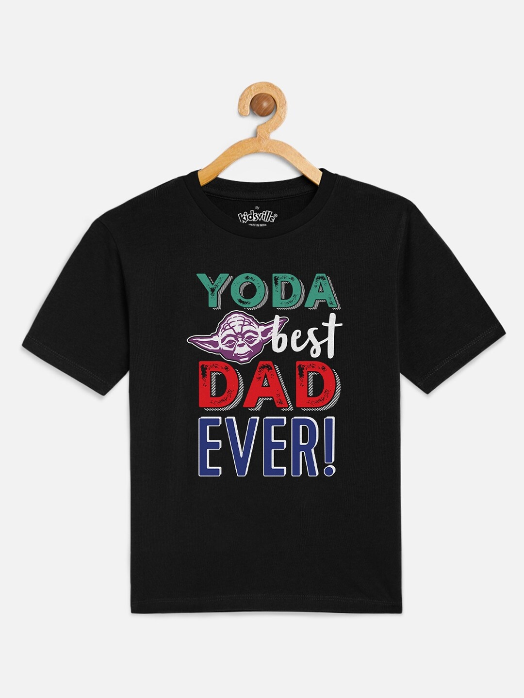 Kids Ville Boys Black Star Wars Printed Cotton Pure Cotton T-shirt