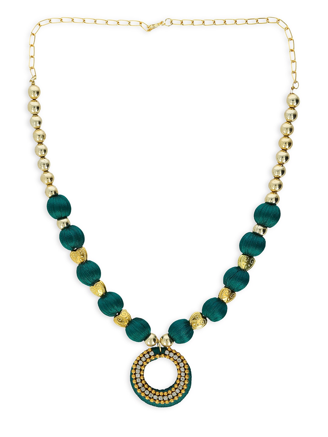 

AKSHARA Green & Gold-Toned Choker Necklace