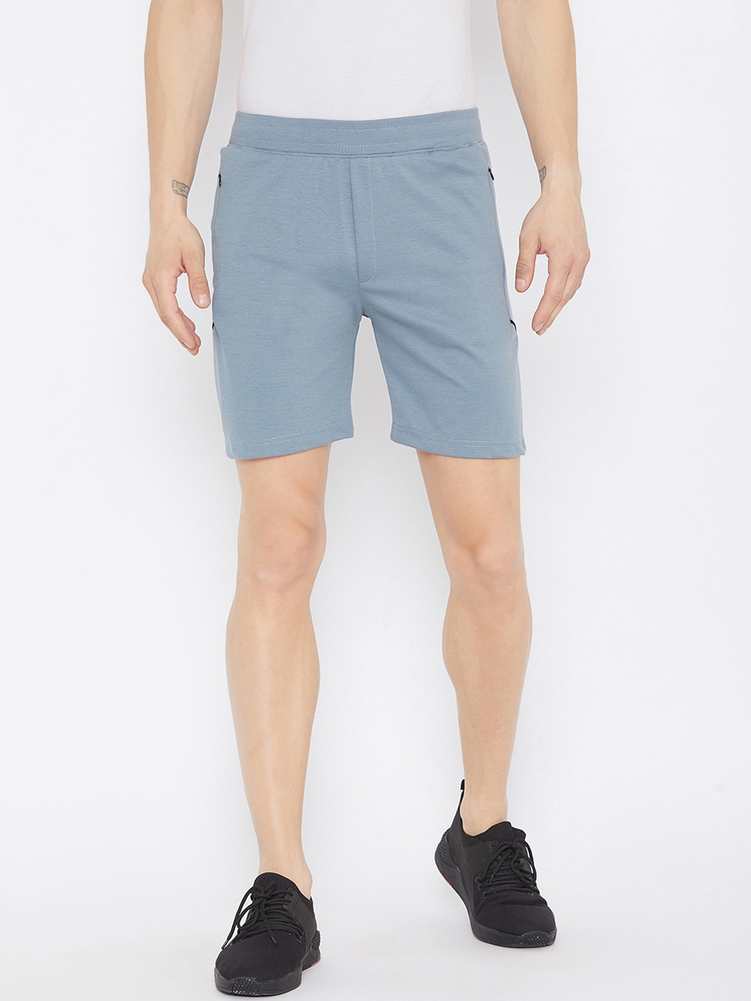 

Okane Men Blue Mid-Rise Sports Shorts