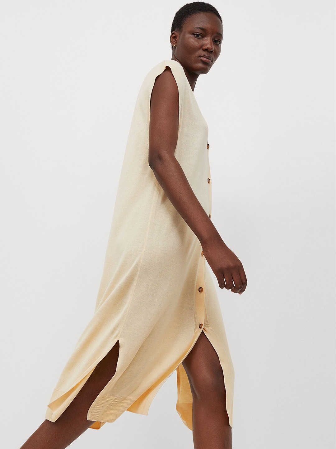 

H&M Women Yellow Fine-Knit Dress