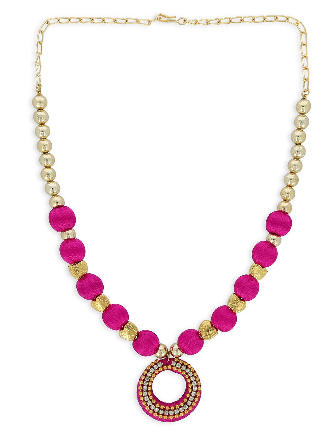 

AKSHARA Pink & Gold-Toned Handcrafted Choker Necklace