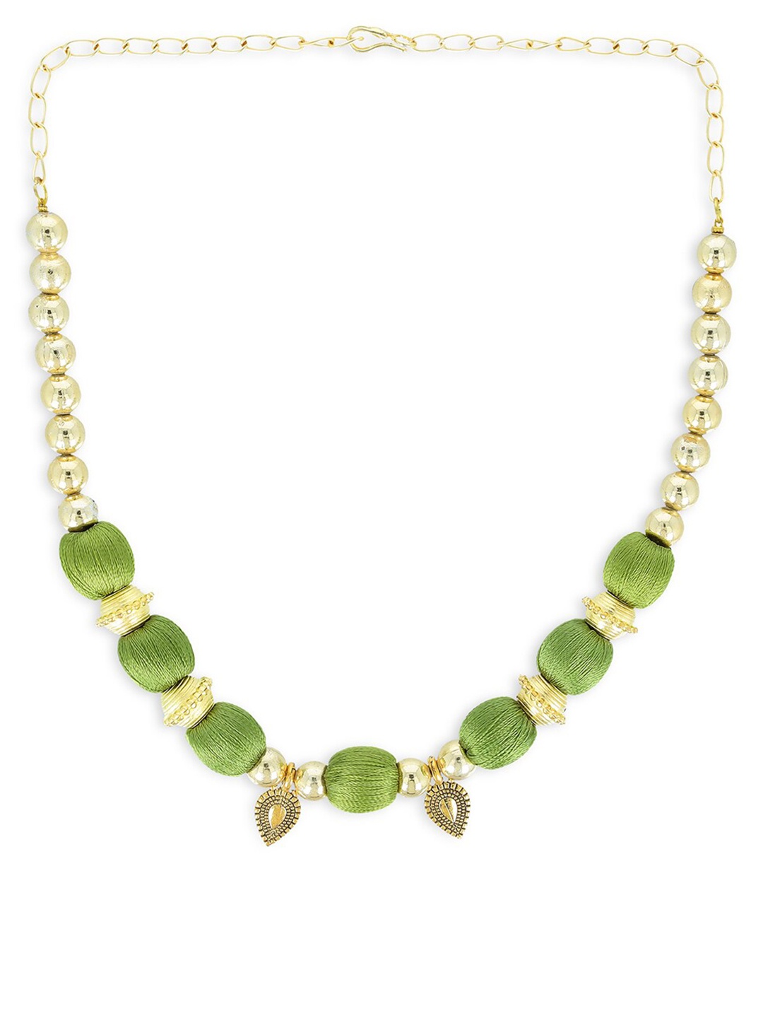 

AKSHARA Green & Gold-Toned Choker Necklace