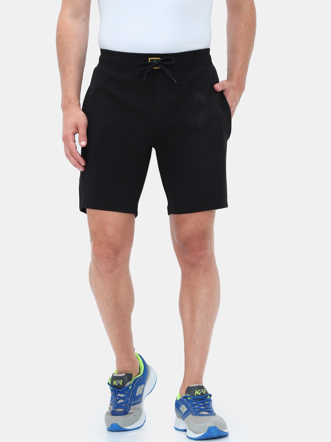 

FabSeasons Men Black Mid-Rise Sports Shorts