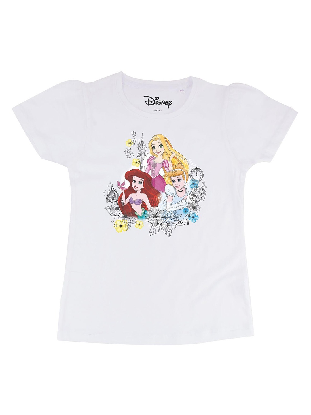 

Disney by Wear Your Mind White Princess Printed Cotton Regular Top