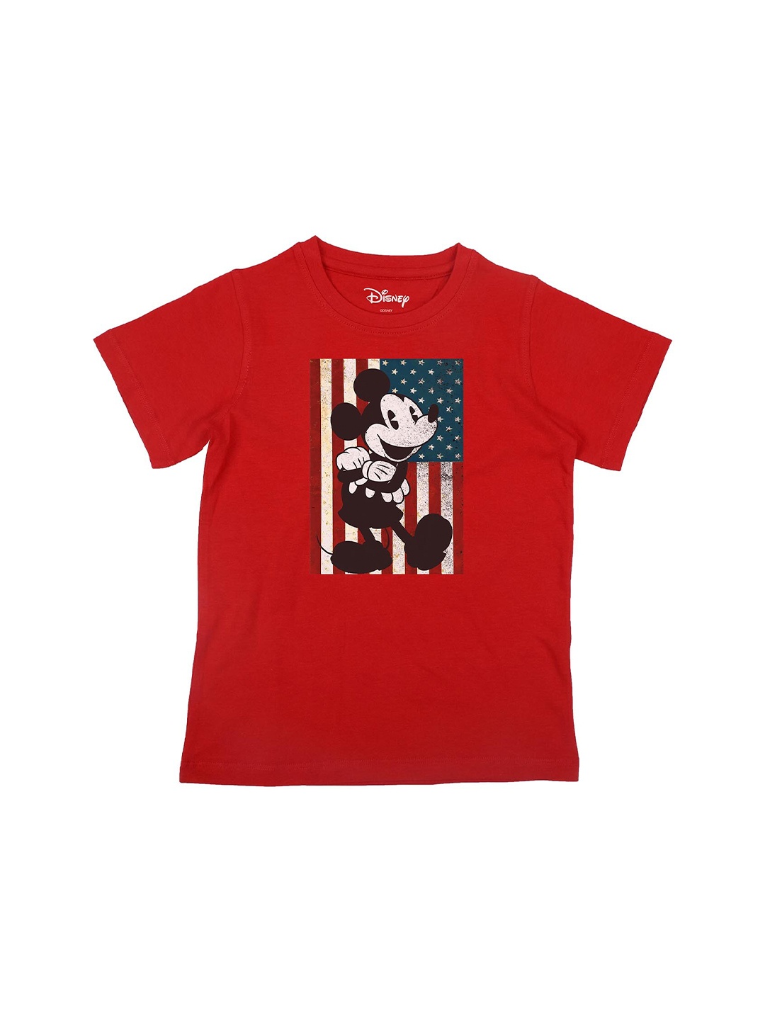 

Disney by Wear Your Mind Boys Red Mickey Mouse Printed Cotton T-shirt