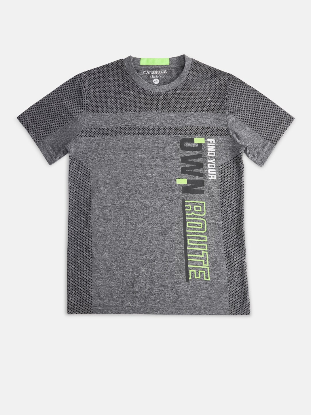 

Pantaloons Junior Boys Grey Typography V-Neck T-shirt