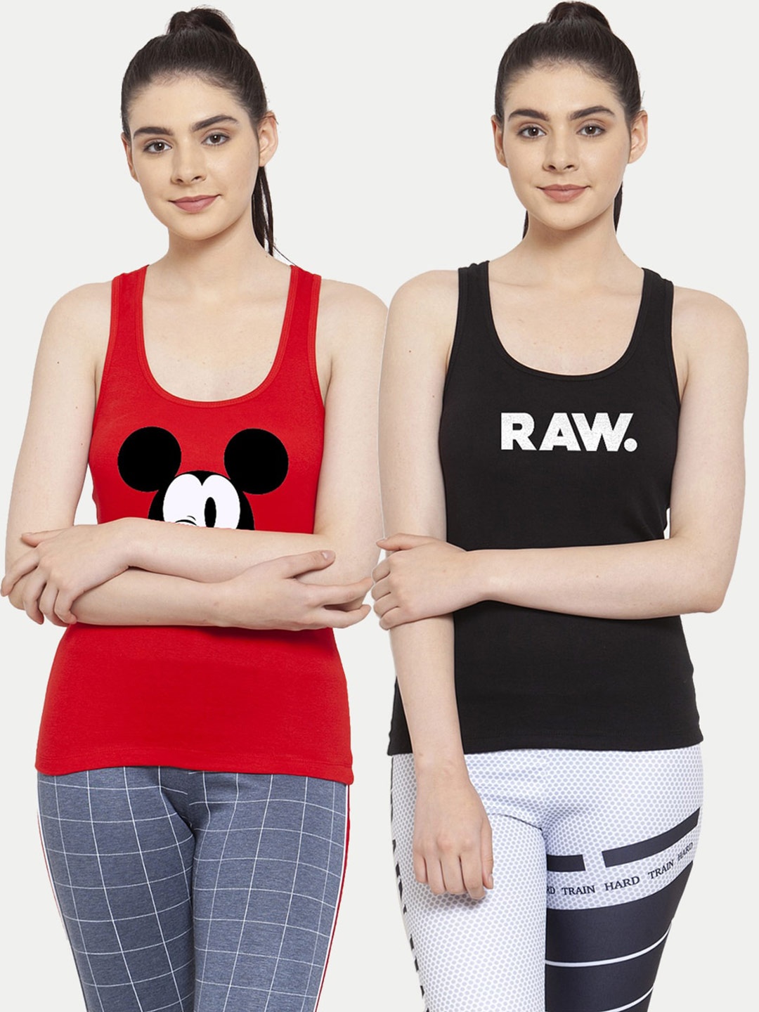 

Friskers Pack of 2 Printed Tank Tops, Red