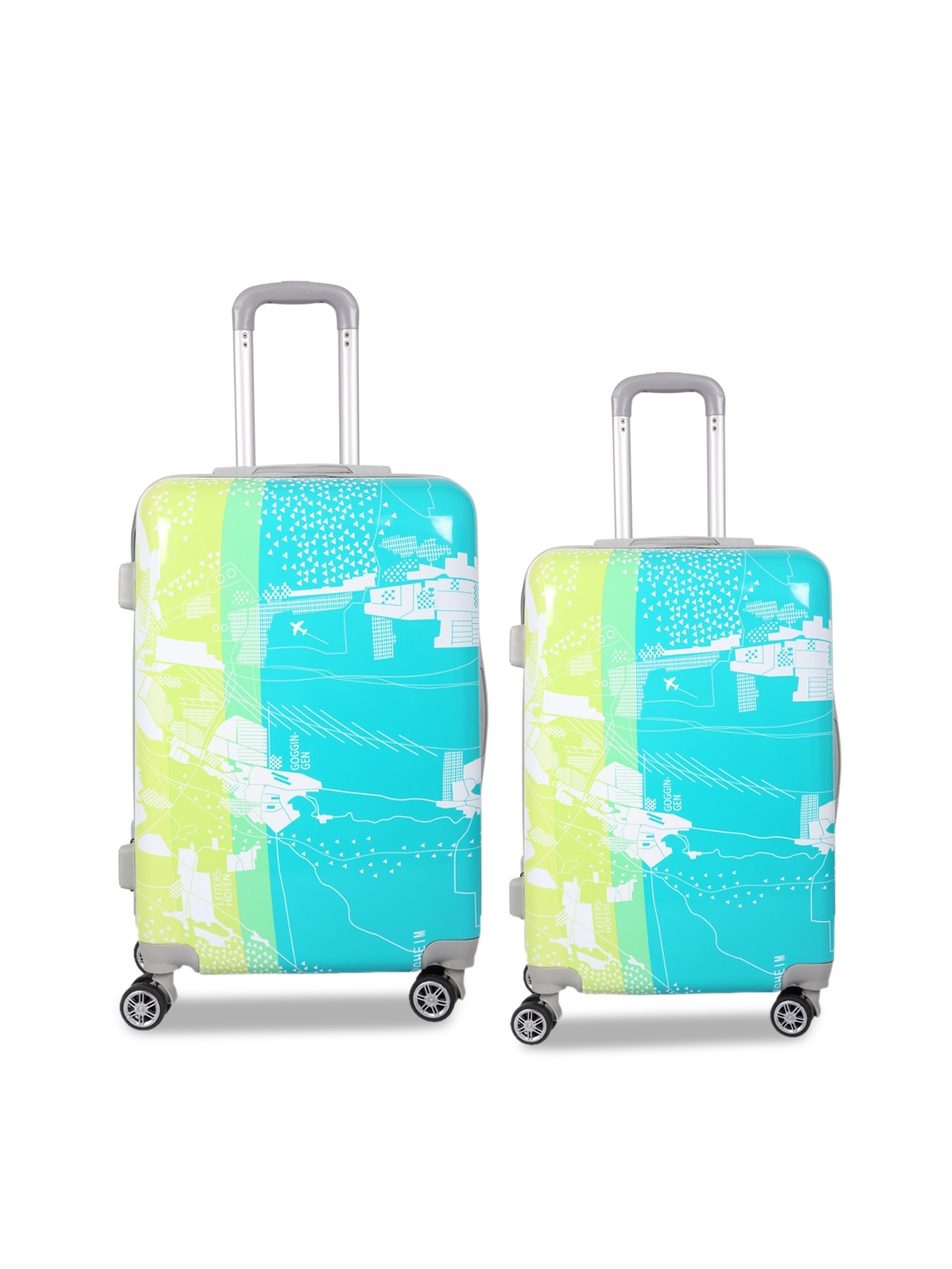 

Polo Class Unisex 2 Pcs Green Hard Luggage Trolley Bags