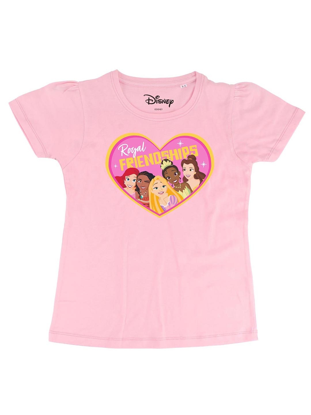 Disney by Wear Your Mind Pink Puff Sleeve Regular Top