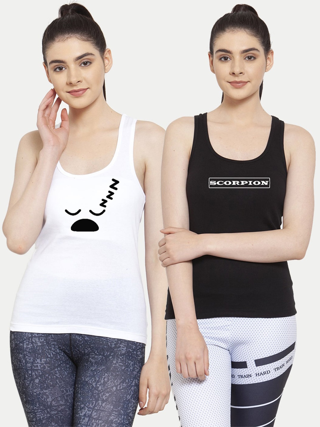 

Friskers White & Black Pack of 2 Tank Top