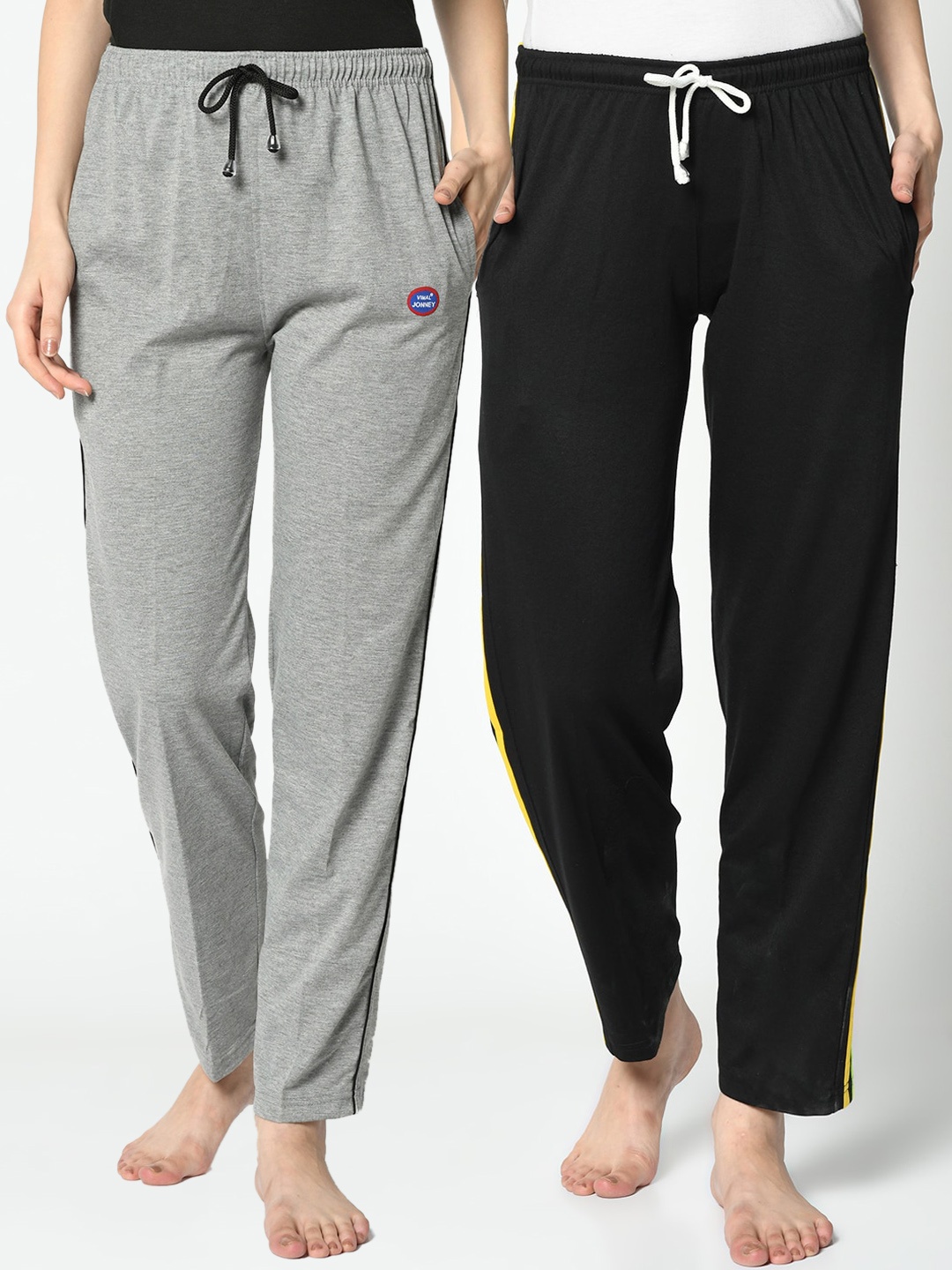 

VIMAL JONNEY Women Pack Of 2 Solid Lounge Pants, Grey