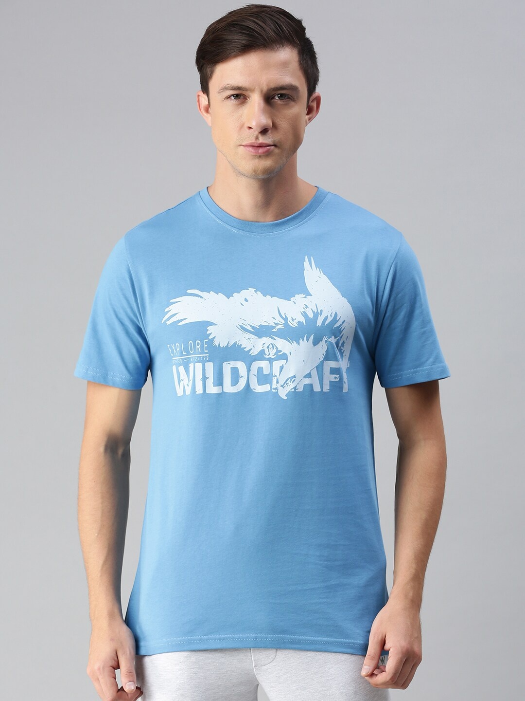 Wildcraft Men Blue Typography Printed T-shirt