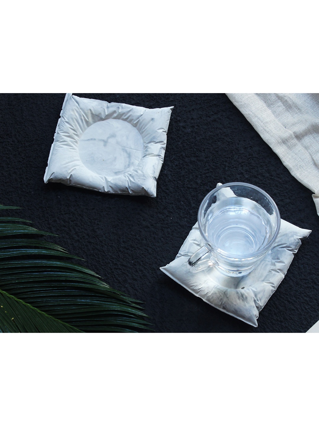 

THOA Set Of 2 Grey Concrete Cushion Coasters