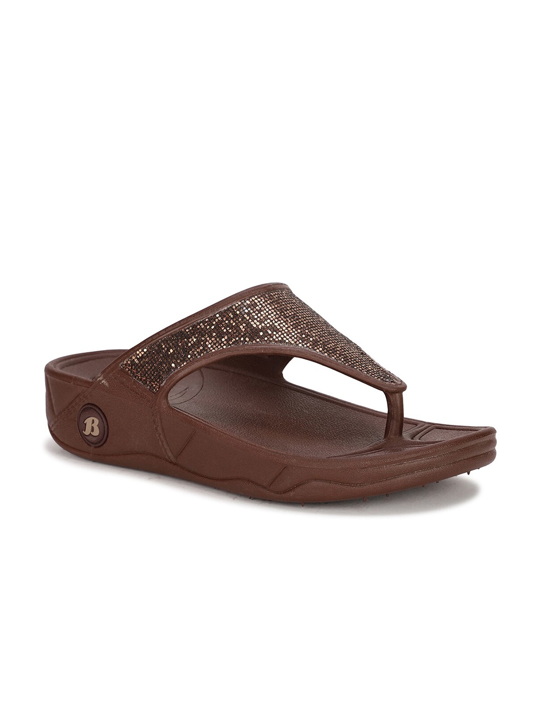 

Sandak by Bata Women Brown Embellished T-Strap Flats
