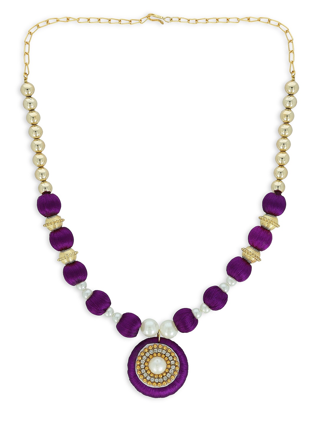 

AKSHARA Purple & White Choker Necklace